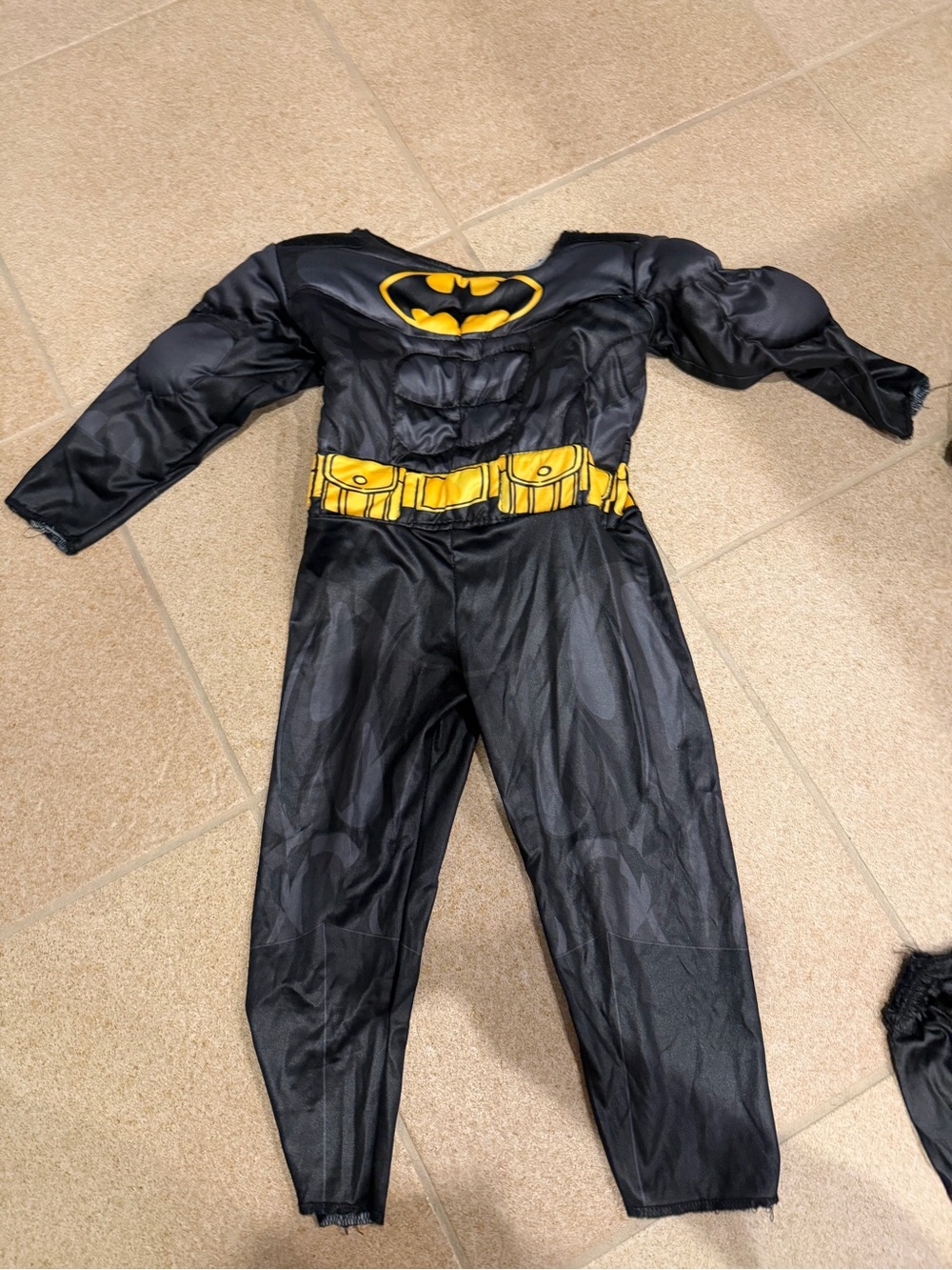 Batman Black and Yellow Padded Muscle Kids Costume Size 2T
